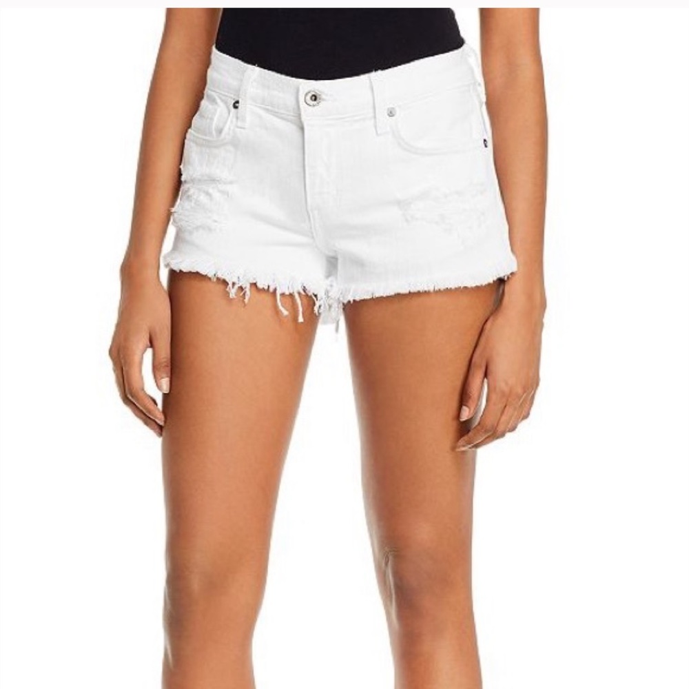 Pistola Nova High-Rise White Cutoff Denim Shorts